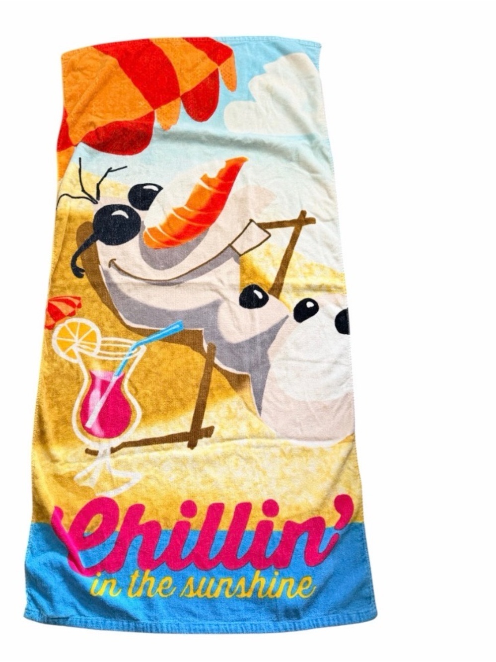 Disney Blue Plush Towel with Light Aqua Accents